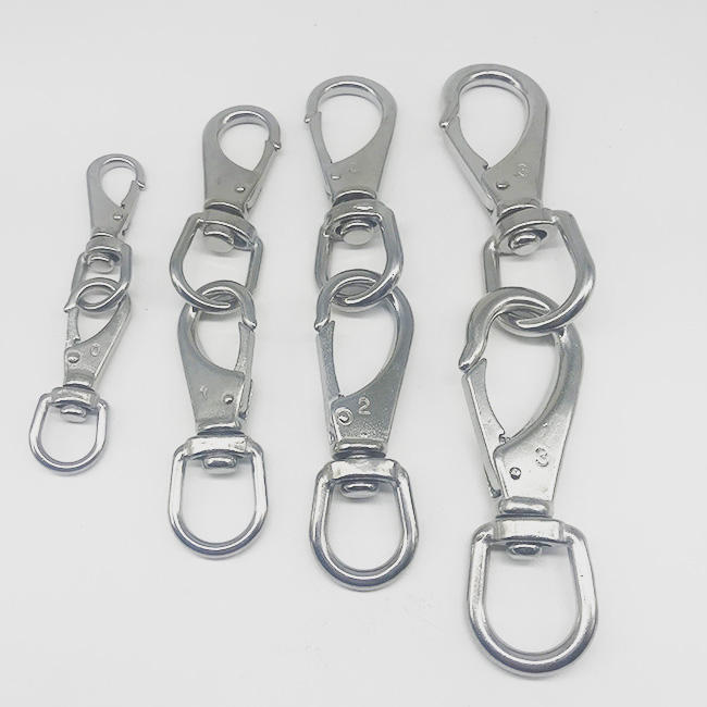 Heavy Industry Black Finish Stainless Steel Polished AISI304 Swivel Eye Blot Spring Hooks Swivel Snap Hook