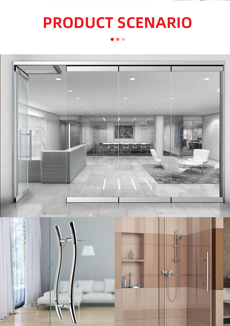 Window Hotel Style Back to Back Shower Glass Sliding Door Long Pull Handle with PSS Finish