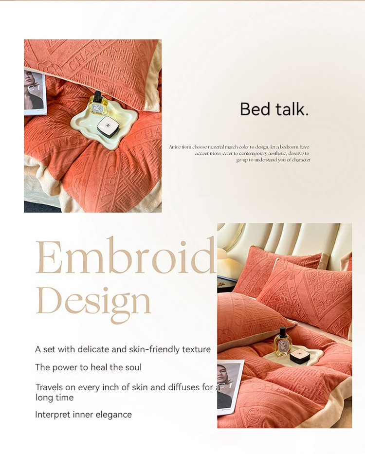 100% Polyester Fabric Winter Bedding Set Design with Luxury Bed and King Size Comforter