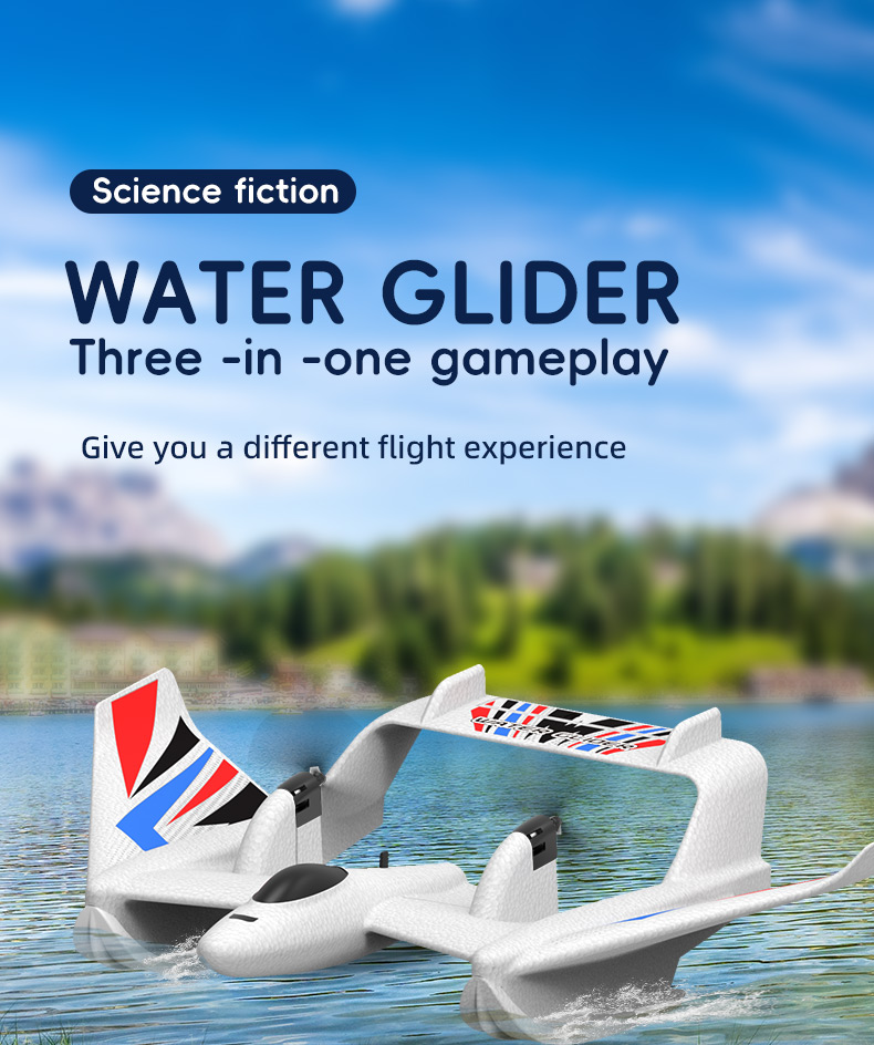Rc Hydroplane Plane Toys Jet Fixed Wing 2.4g Remote Control Glider Foam Airplane Model Rc Plane for 8-13 Years Old
