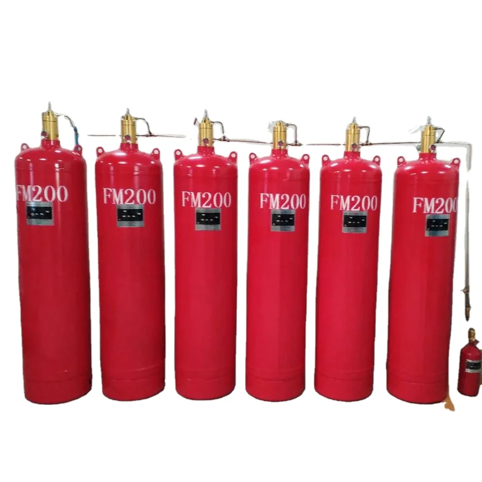 120L Red FM200 Pipe Network System High Quality Fire Suppression Solution