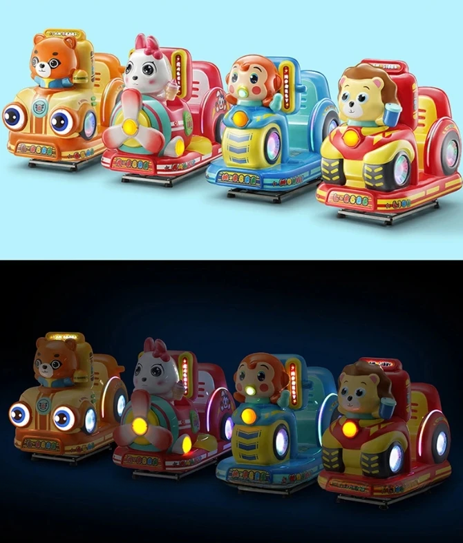 Dreamland Cartoon police car amusement machine kiddie rides coin operated fiberglass 15LCD screen kids electric rocking car