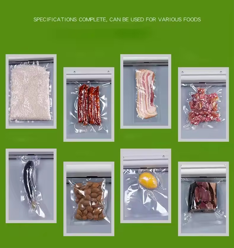 Pa 7 Layers Co Extrusion Vacuum Glossy Plastic Sleeve Roll Film Lay Flat Packaging Tube Bag Vacuum Bags For Food