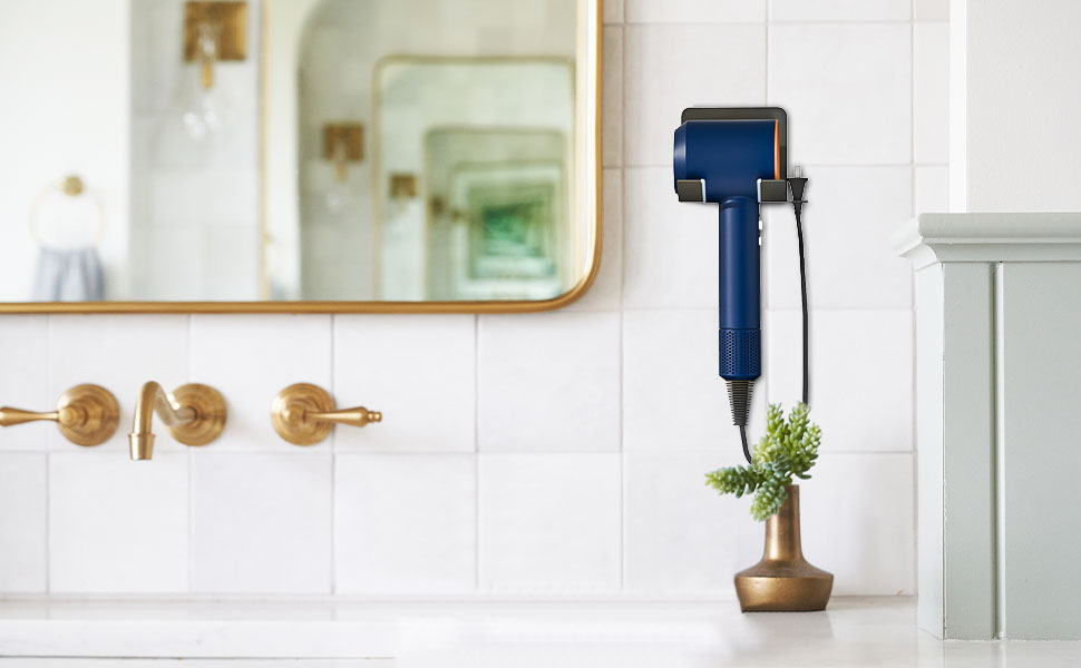 Convenient Hair Dryer Holder Wall Mount for Organizing Hair Tools and Accessories