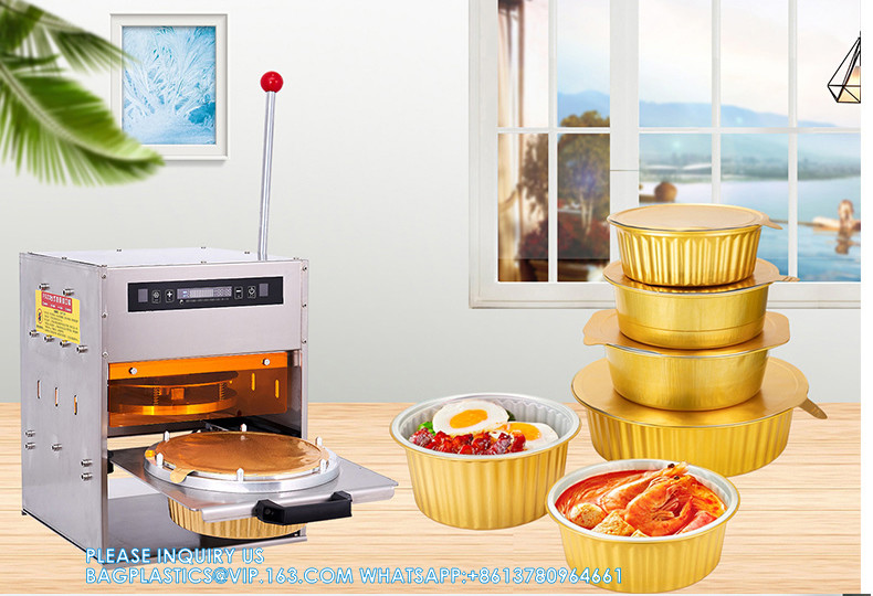 Manual Electrical Round and square Meal Food Box Food Snack Container Sealing Machine Aluminum Foil Sealer