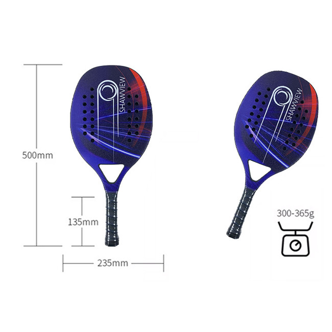 12K Carbon Racchetta Paddle Tennis Racquets EVA 17 Degree Beach Ball Racket