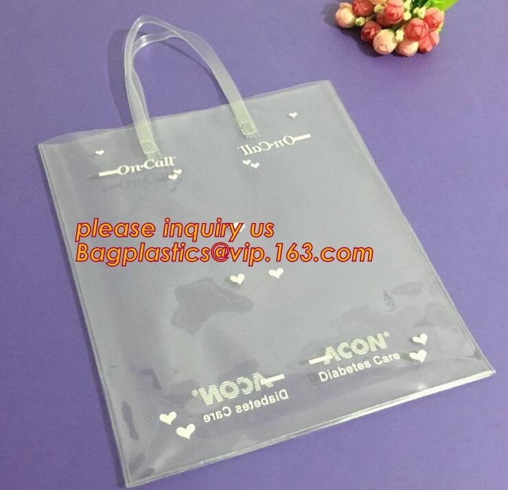 Elegant Transparent Handbags Shoulder Tote PVC Beach Bags for women with Zipper, Vinyl Transparent PVC Shoulder Bag With