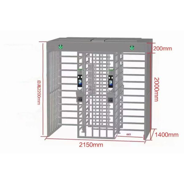 35-50people/min Gym Access Control System , Stainless Steel Fingerprint Turnstile