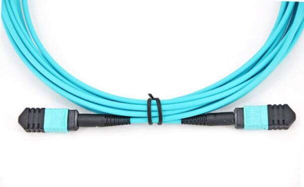 OM3 MPO 12 Fiber Cable , SM Patch Cord For QSFP Module