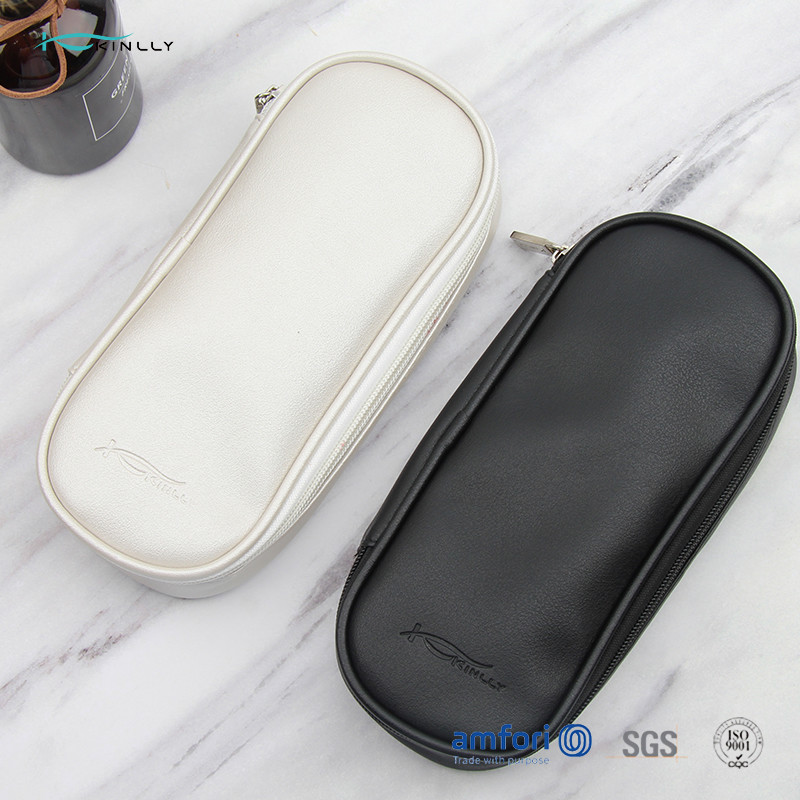 Black White Poly Bag PU ODM Makeup Brush Bag