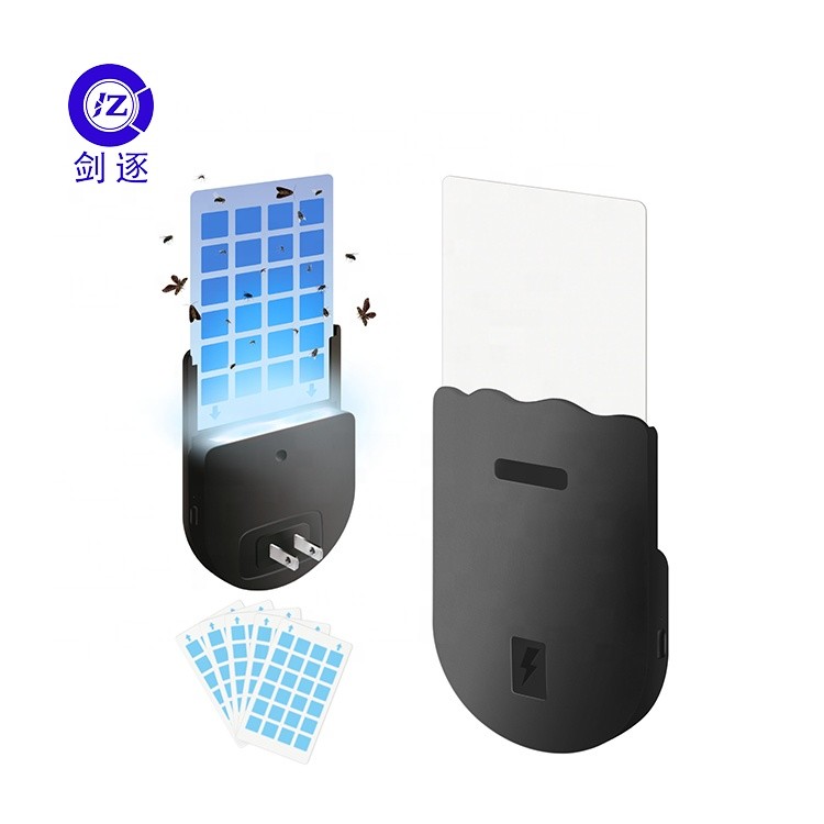 JZ Indoor Electric Fly Catcher Glue Trap with Night Light UV Attract Mosquito Sticky Trap Plug in Flying Insect Trap