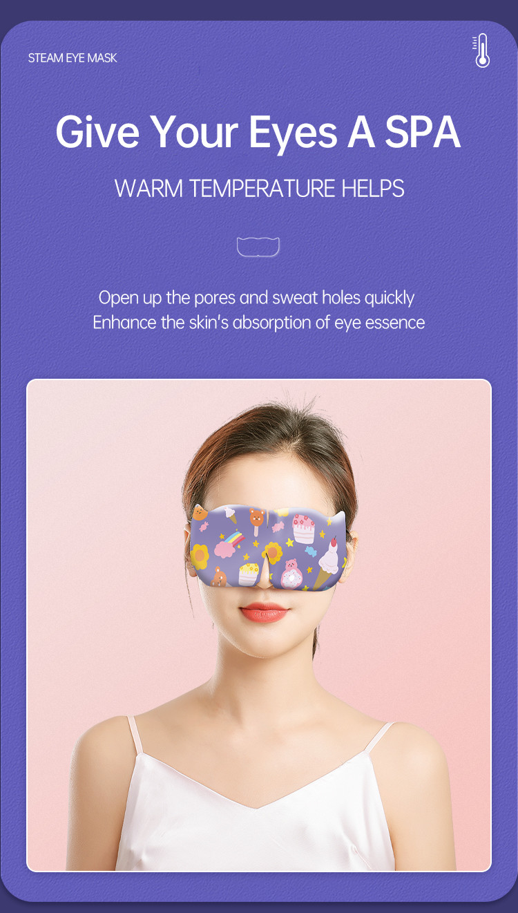 Wireless Spa Warm Eye Mask Disposable Cartoon Steam Warm Eye Mask