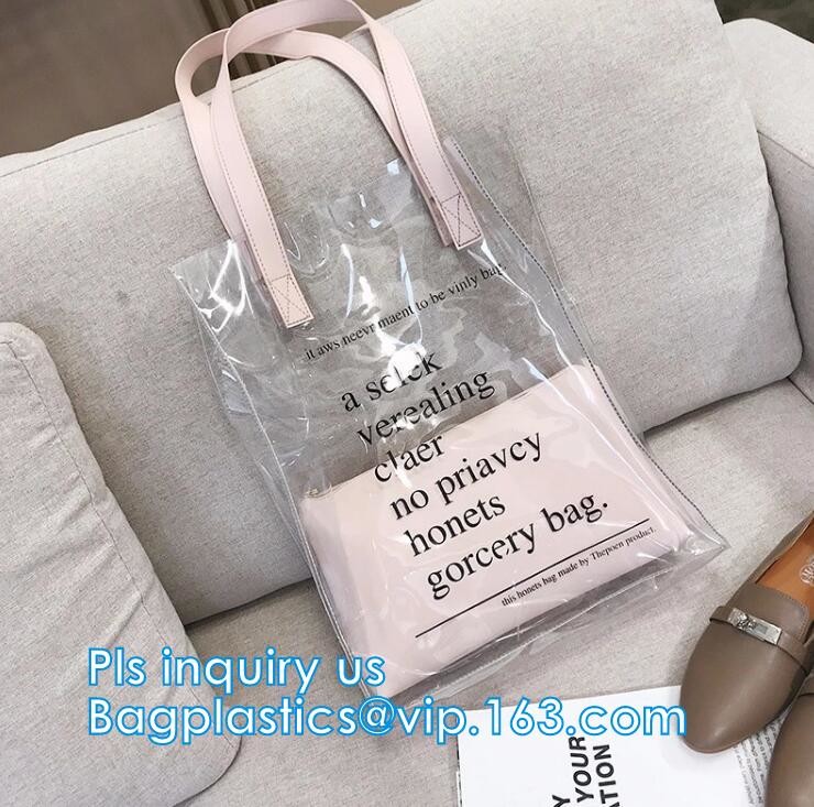 Toiletry Cosmetic Pvc Handle Bag, pvc bag withTube handle custom popular pvc bag wholesale, Waterproof Transparent Cosme