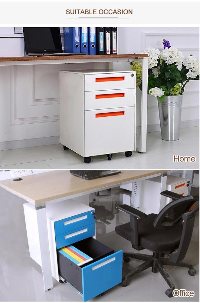 Mobile 0.4mm To 1.2mm 3 Drawer Pedestal File Cabinet