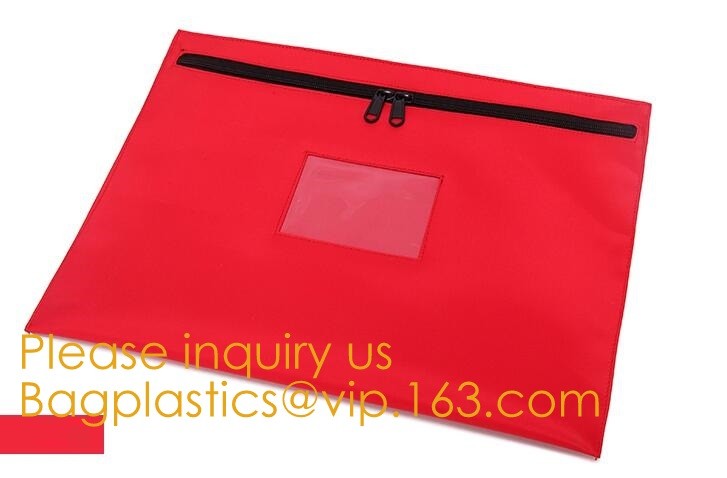 Zippered Money Pouch Bank Bag Security Deposit Bags Assorted Color Tool Bag Bank Bags Sealing Cargo Lock Mail Bag Securi