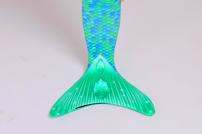 Girls Green Swimmable Mermaid Tails , Mermaid Tail Swimsuit For Kids