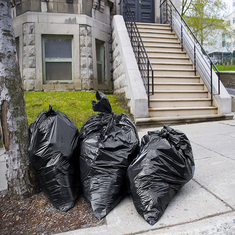 Strong and Durable Large Black Trash Bags for Construction Sites Yard Waste Commercial