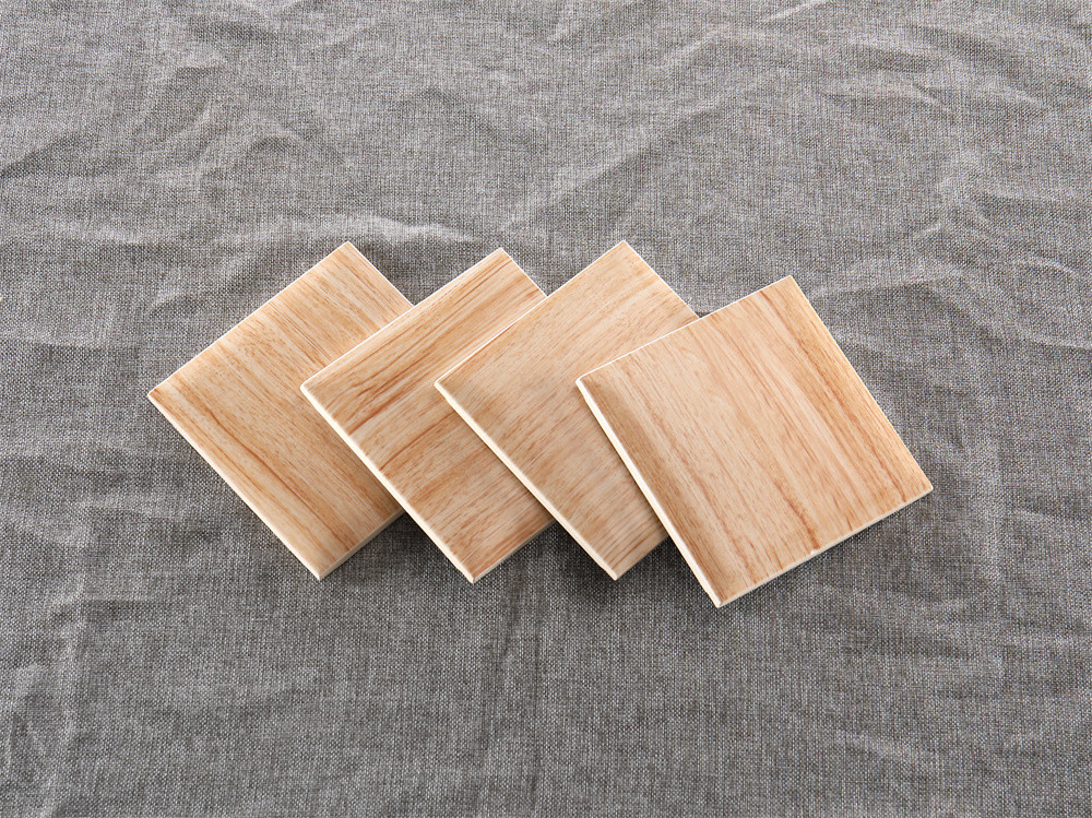 Light Yellow 152x152mm Wood Grain Bread Wall Tiles For Background And Countertop, White Body ISO9001
