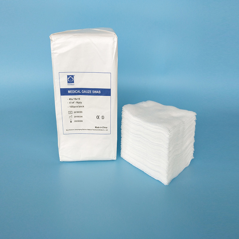 Medical Gauze Wrap Wound Dressing 8Ply Cotton Absorbent Gauze Swabs 10 X 10