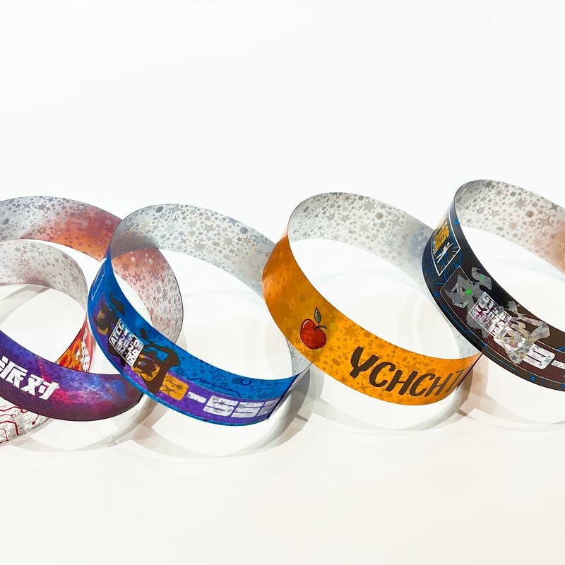 Waterproof Tyvek Paper Bracelets For Customer Requirements In Various Colors