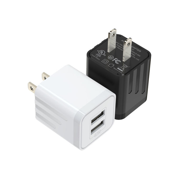 UL Certified 5V 2.1A Dual Port USB Car Charger Foldable Plug Charger