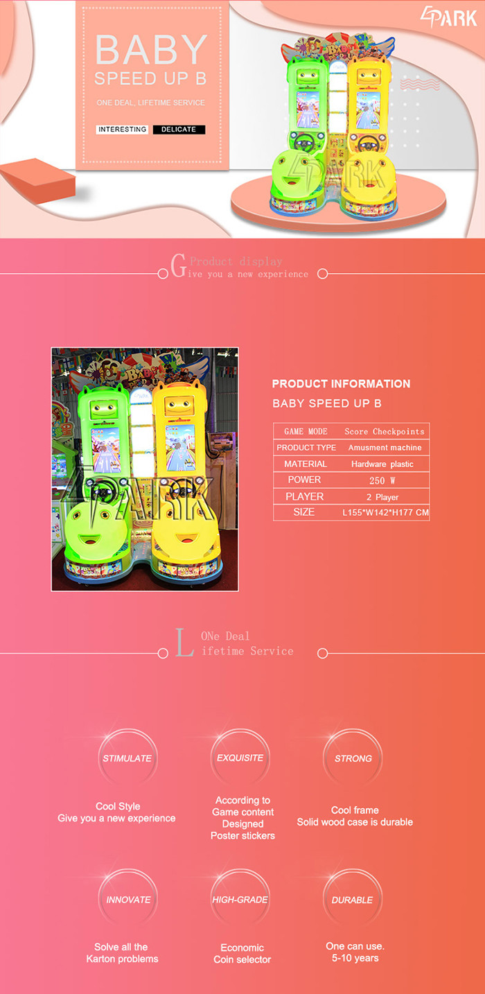Crazy Speed Two Players Racing Game Machine With LCD Screen In Department Stores
