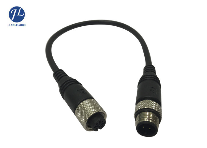 M12 4 Pin Connector Cable Male To Female For Reverse Backup Camera System OEM / ODM