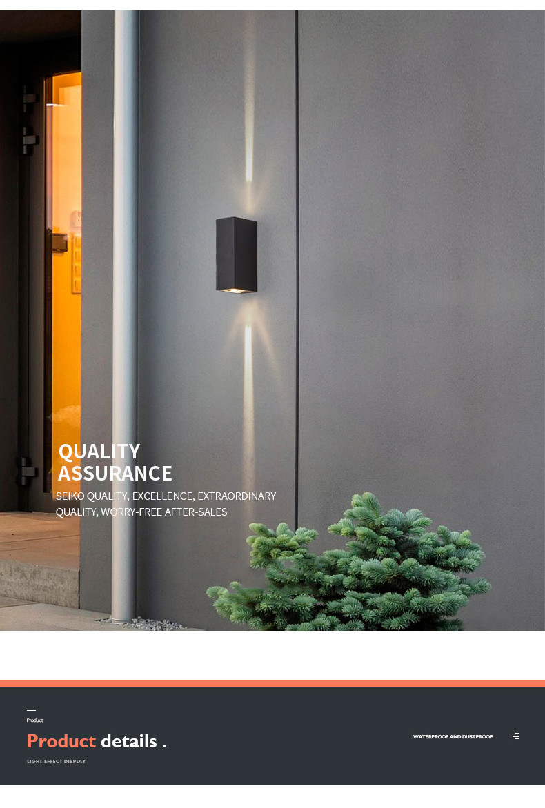 4W 6w 14w Outdoor Waterproof LED Wall Lights 4x12x6mm