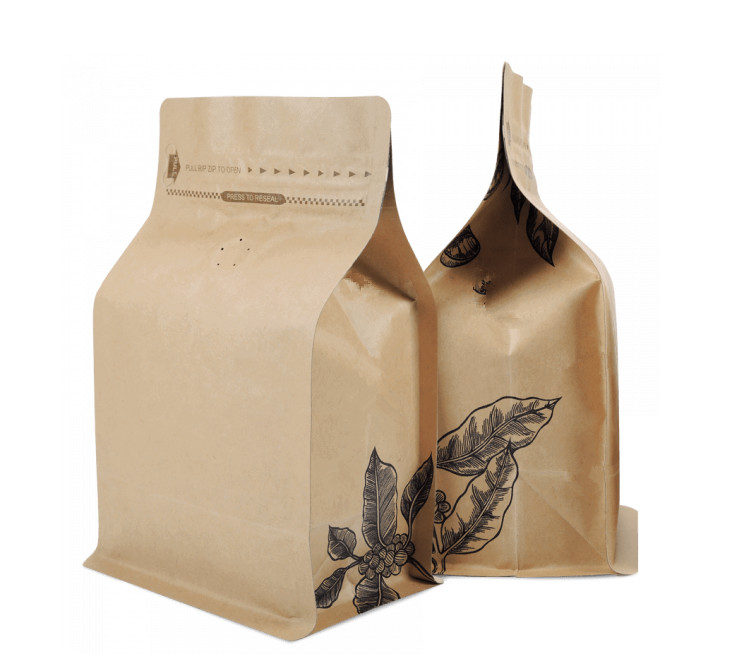 brown or colorful coffee bean bags and pouches