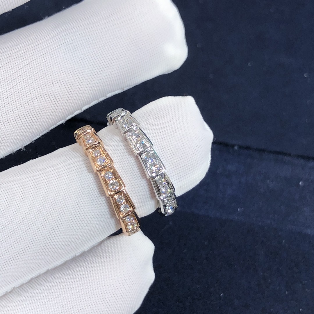 Elegant Customized 18K Gold Serpenti Viper Ring Diamond Ring Yellow Gold White Gold