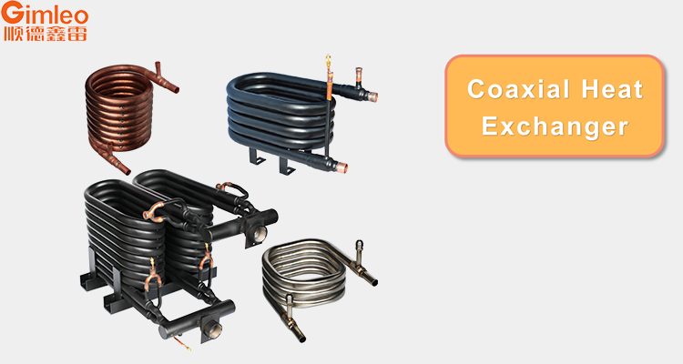 1 M3/H Copper Tube Miniwatt Coaxial Coil Heat Exchanger For Refrigerant Pump GY-0060C