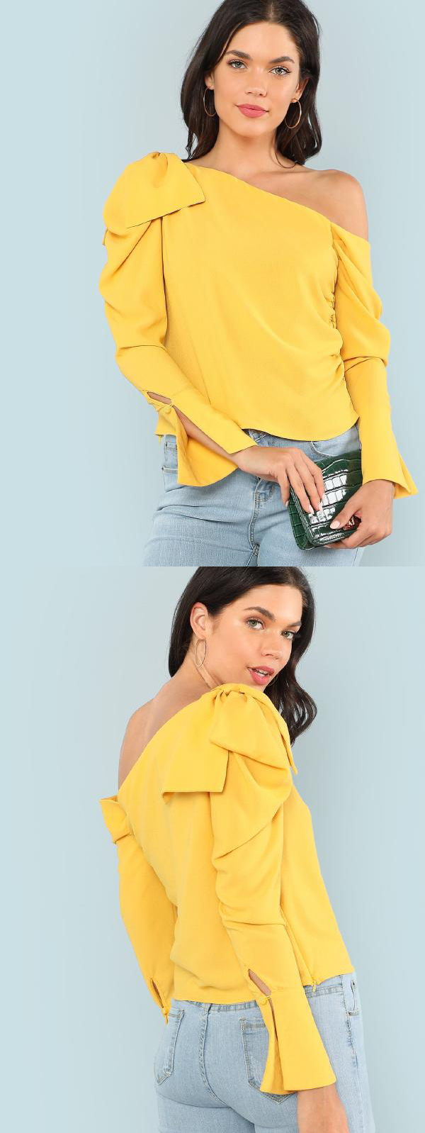 Asymmetrical Sleeve Blouse for Women