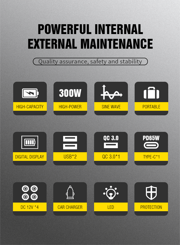 Lightweight Emergency Portable Power Station Rechargeable Generator 300W 296wh