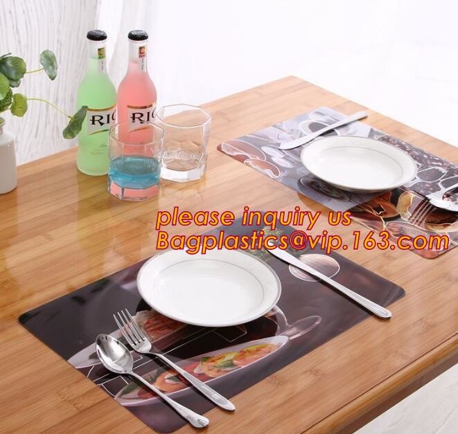 Top quality factory price durable anti-slip pvc plastic colorful round hollow-out mesh placemat table mat for restaurant