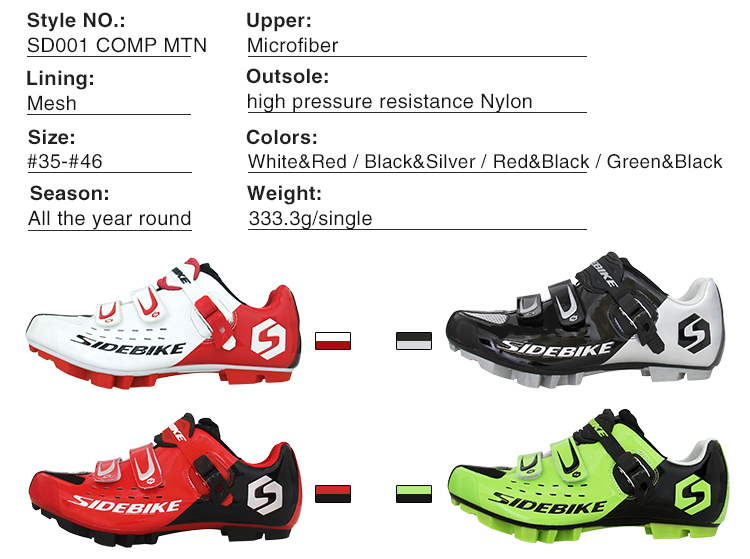 Red Mens SPD Mountain Bike Shoes Geometry Design Body High Pressure Resistance