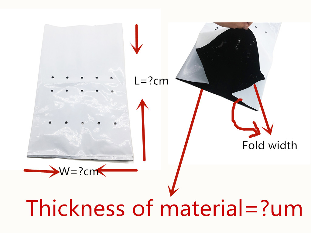 Blueberry 2 Gallon Thicken 7cm Plastic Plant Bags Seed Plastic Potting Bags