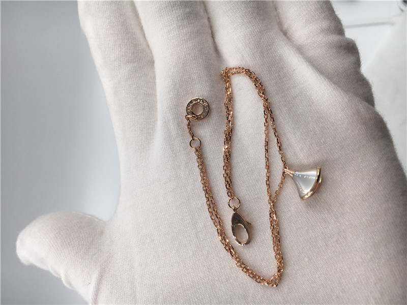 White Pendant Luxury Jewelry Jewelry Bracelet 18K Rose Gold With White Mother Of Pearl