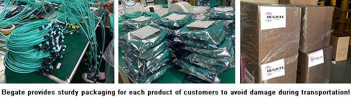 Multimode Aqua Color MPO MTP Trunk Cable 12F 24F 48F Customize count