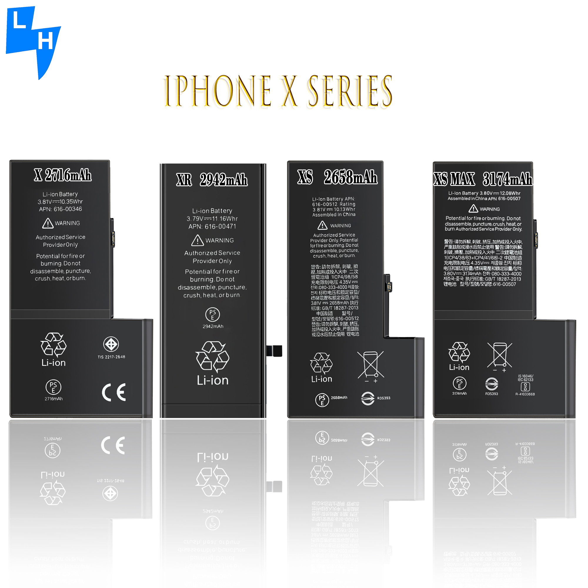 Black Battery for 13 PRO MAX 14 14PRO 14PM 14 Mobile Phone Replacement Parts