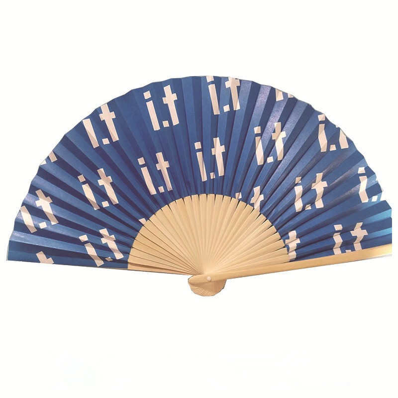 Wholesale Chinese Custom Bamboo Printed Fabric Bamboo Fan Folding Paper Fan Hand Fan for Favors Gift