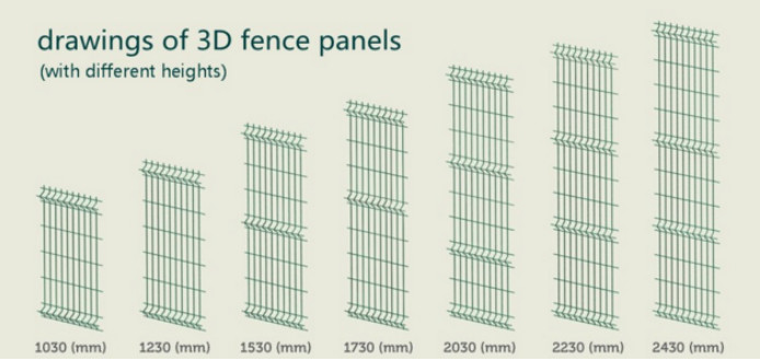 3D Curved Tower Fencing , 5ft Width Welded Wire Mesh Fence