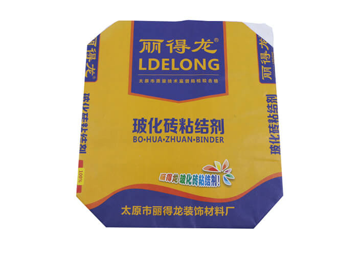 Multiwall Kraft Paper Sacks / Block Bottom Valve Bag For Tile Adhesive