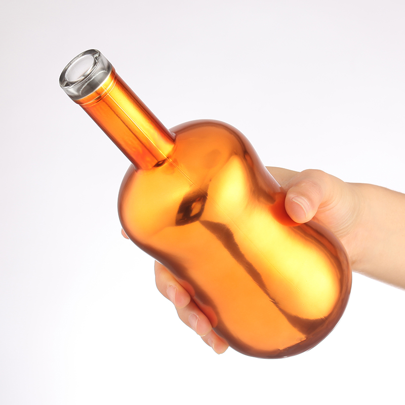 Flint Colorful Electroplated Glass Tequila Vodka Liquor Bottles in Hot Stamping Style