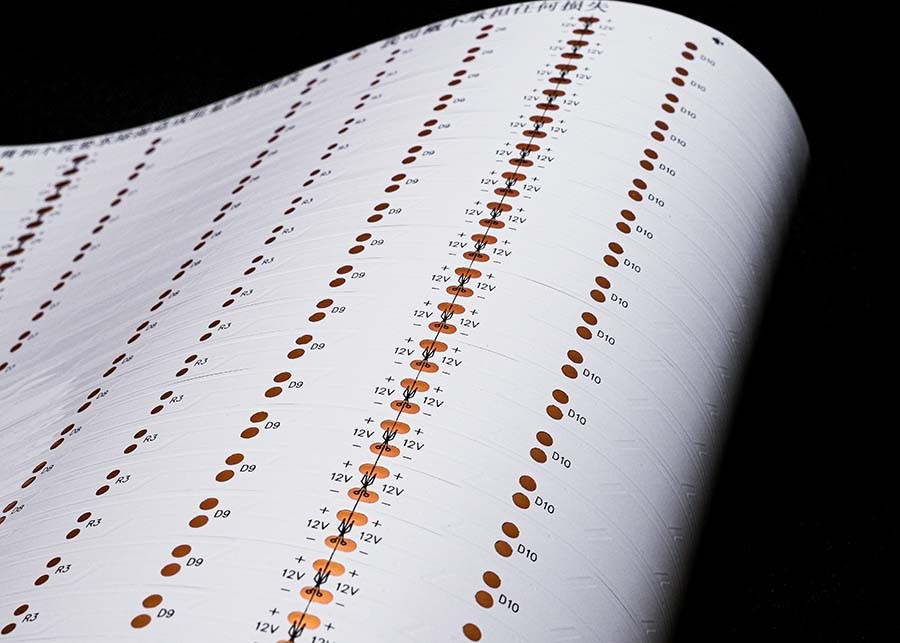 Double Sided Flexible Electronic Printed Circuit Board With White Film Black Character