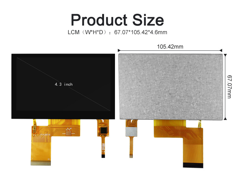 Polcd 800X480 Tft Capacitive Screen ST7262E43 4.3 Tft Lcd Display