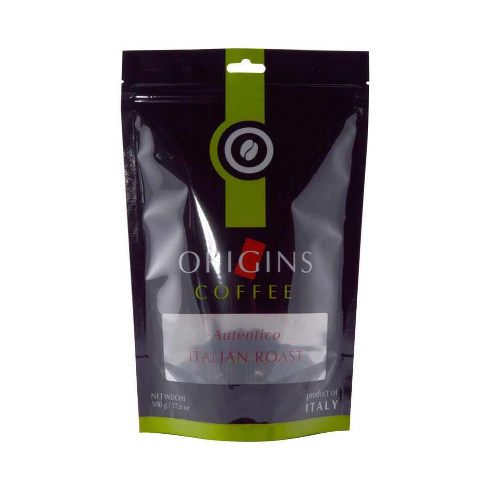 Aluminum Foil Zipper Lock Bags With Window Stand Up Custom Printed 10 Colors For Coffee