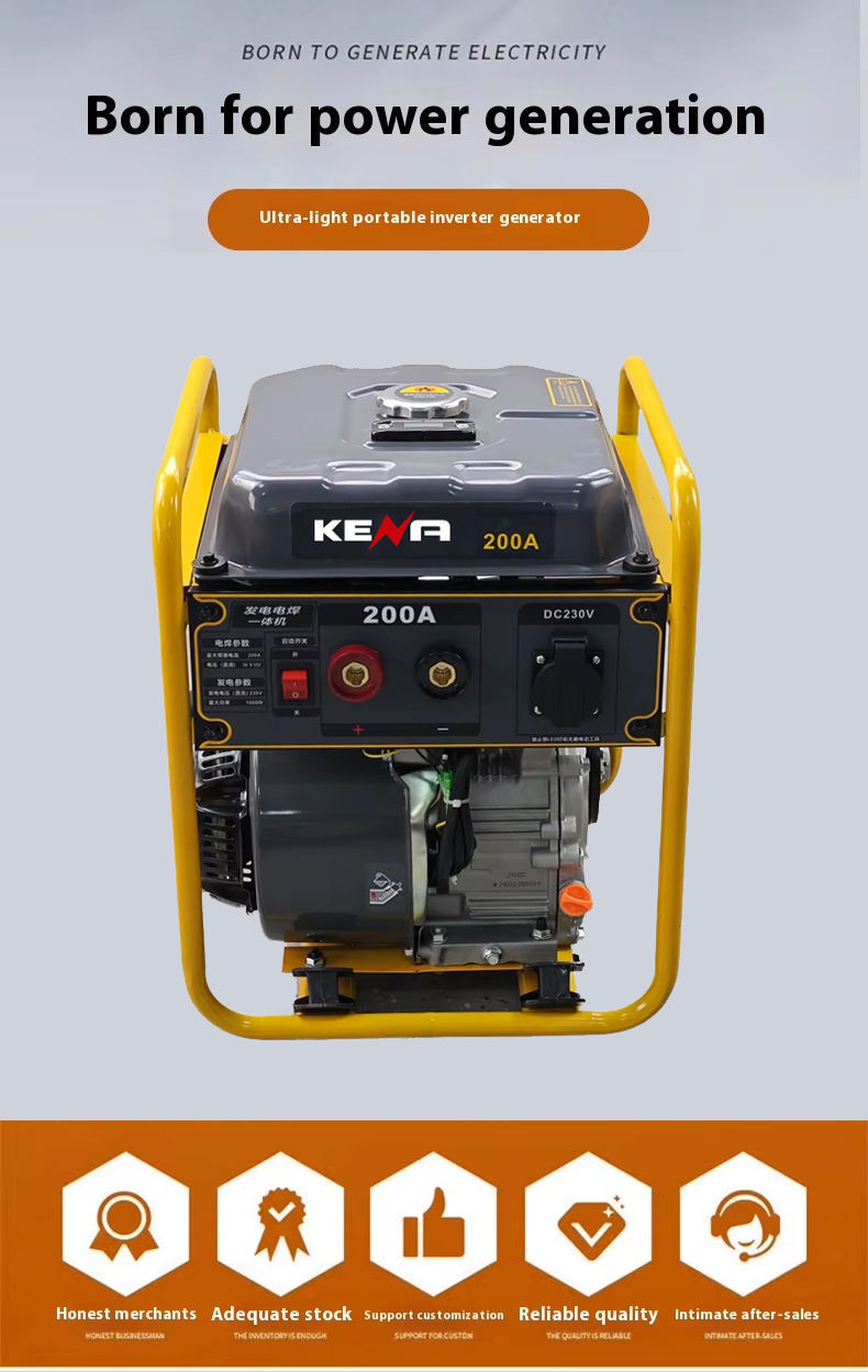 200A DC Output Industrial Arc Welding Generator with 7L Fuel Capacity