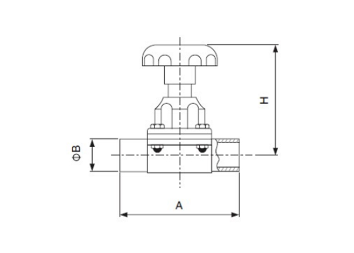 Dimension of Sanitary Welded Diaphragm Valve – DIN Series