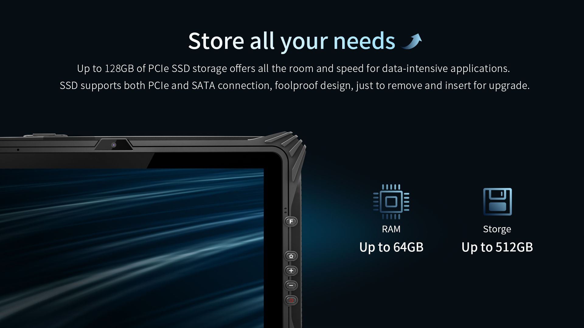 12.2" IPS LCD Rugged Tablets With Waterproof GPS Shockproof Win/Linux OS