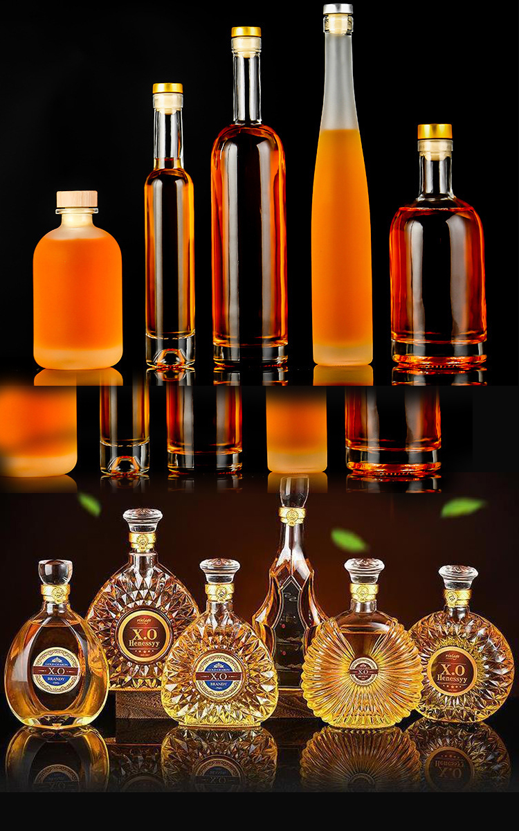 Base Material 500ml 750ml Wine Liquor Bottle with Cork Made of Super Flint Glass